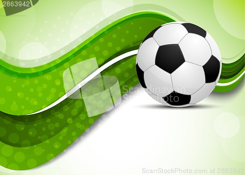Image of Green background with soccer ball