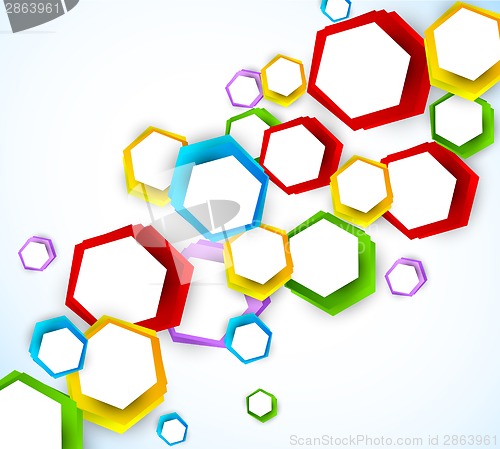 Image of Colorful background with hexagons