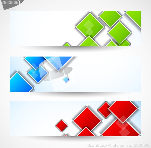 Image of Set of banners with squares