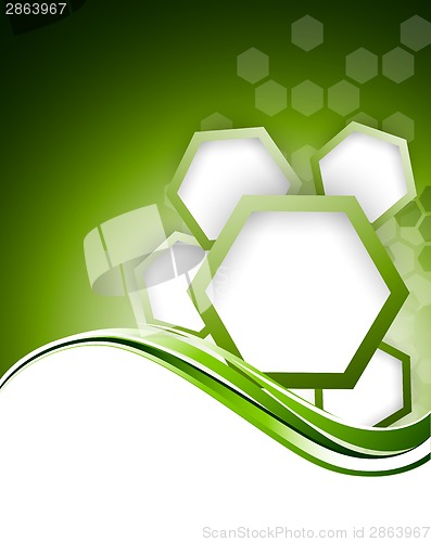 Image of Abstract green bacgkround with hexagons