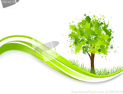 Image of Background with abstract green tree