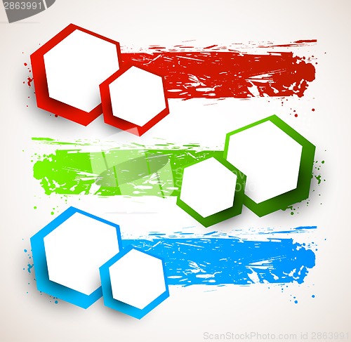 Image of Set of grunge banners