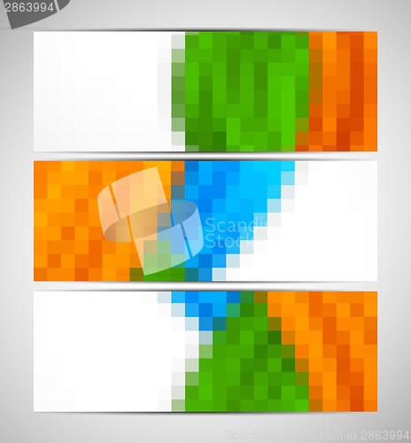 Image of Set of pixelated banners