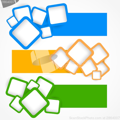 Image of Set of banners with squares