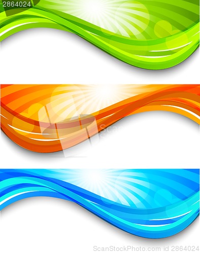 Image of Set of wavy banners