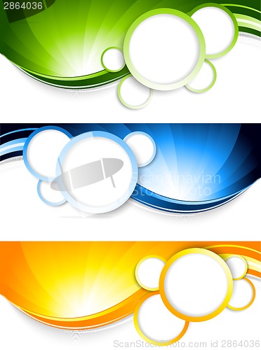 Image of Set of banners with circles