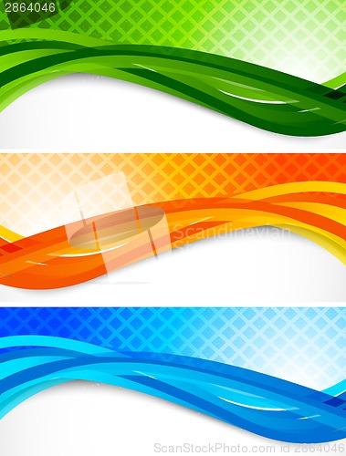 Image of Set of wavy banners