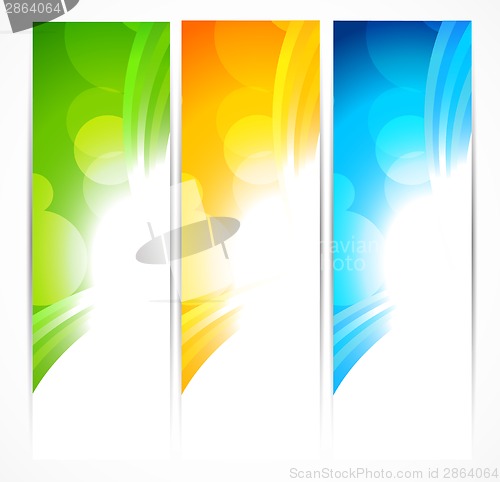 Image of Set of bright banners