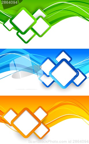 Image of Set of banners with squares