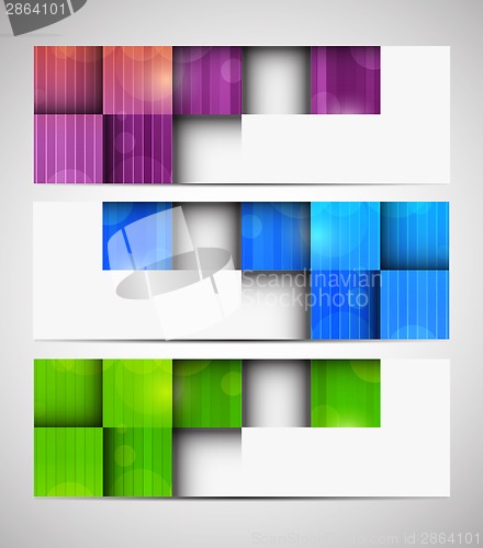 Image of Set of banners with squares