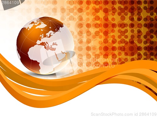 Image of Orange background with globe