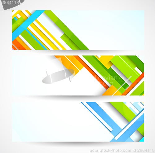 Image of Set of banners with lines
