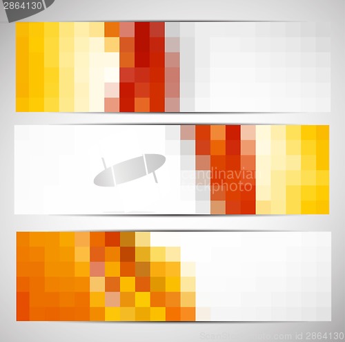 Image of Set of banners with squares