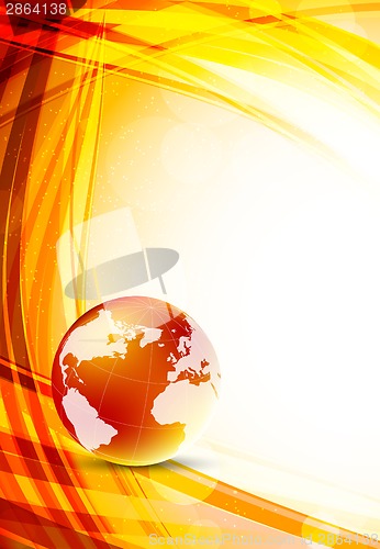 Image of Orange background with globe