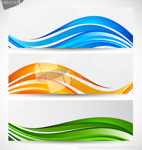 Image of Set of wavy banners