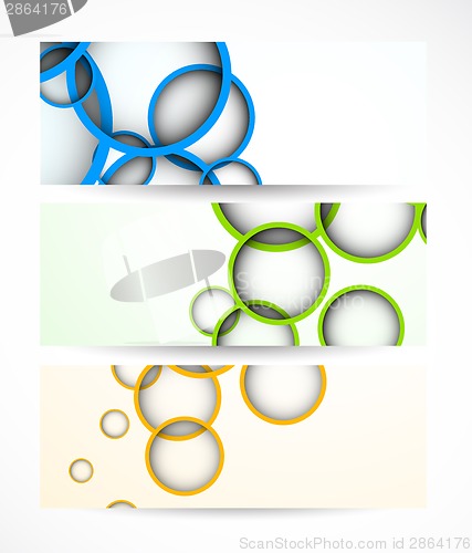 Image of Set of banners with circles
