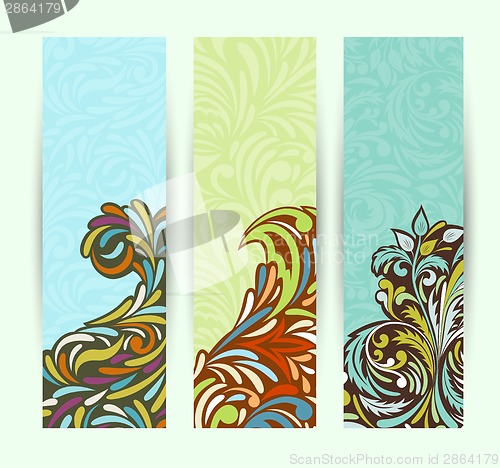 Image of Set of floral banners