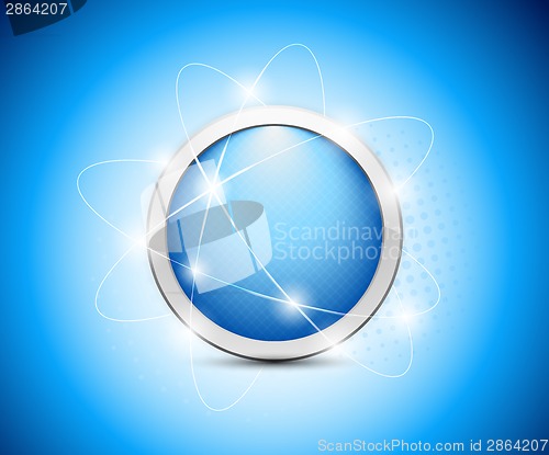 Image of Abstract blue button