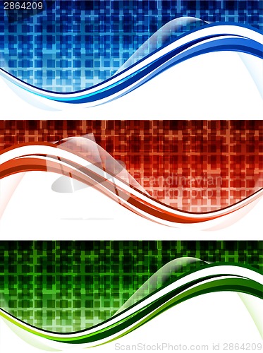 Image of Set of banners with squares