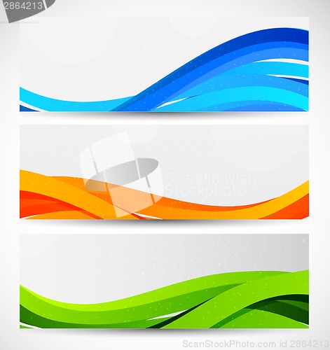 Image of Set of wavy banners