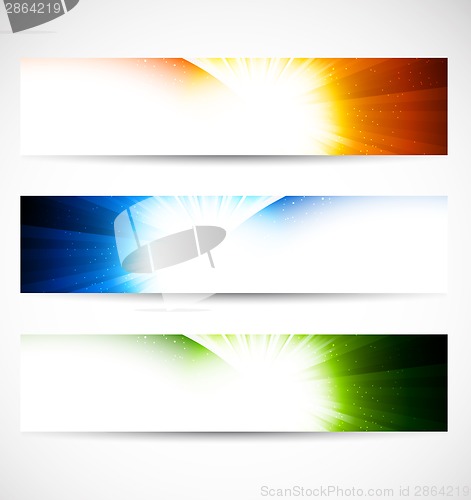 Image of Set of shiny banners