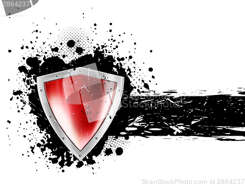 Image of Grunge background with shield