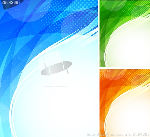 Image of Set of tech backgrounds