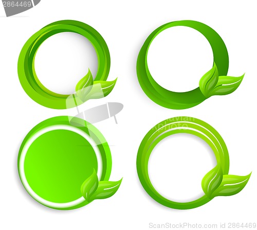 Image of Set of circles with leaves