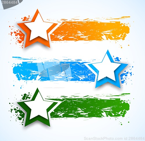 Image of Set of banners with stars