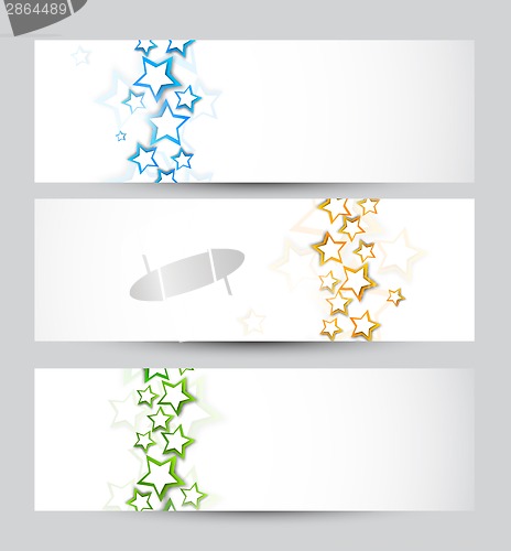 Image of Set of banners with stars