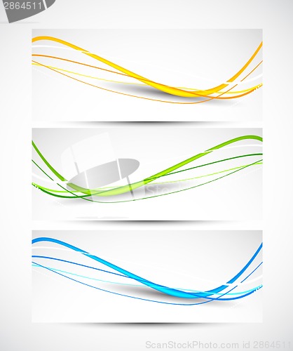 Image of Set of wavy banners