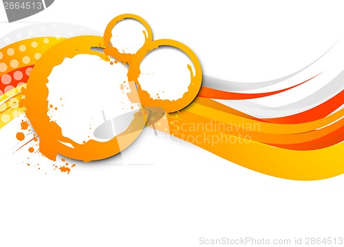 Image of Abstract wavy orange background