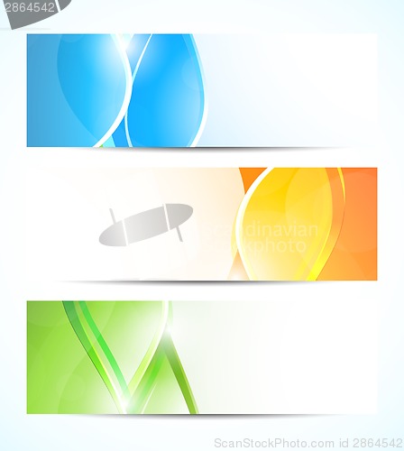 Image of Set of wavy banners