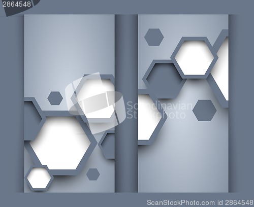 Image of Set of banners with hexagons