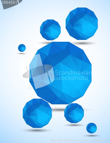 Image of Abstract background with blue spheres