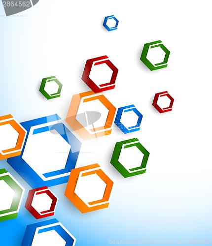 Image of Background with colorful hexagons