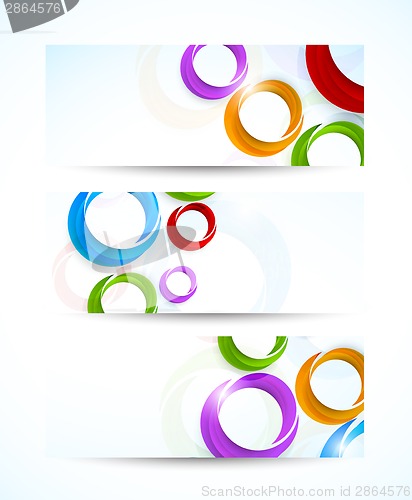 Image of Set of banners with circles