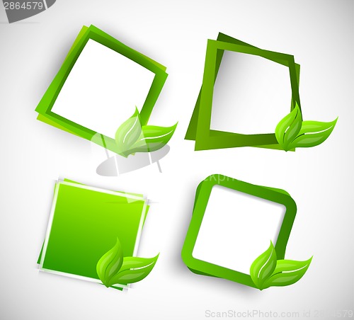Image of Set of squares with leaves