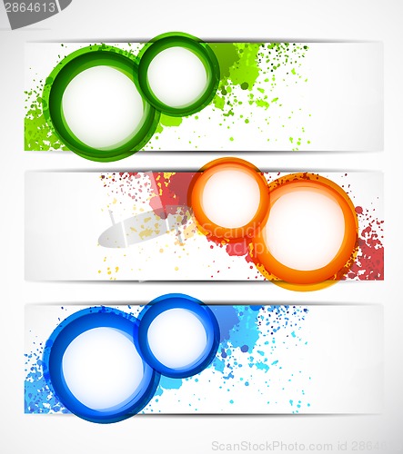 Image of Set of grunge banners