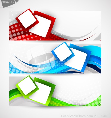 Image of Set of abstract wavy banners