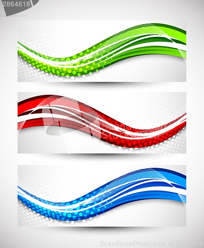 Image of Set of wavy banners