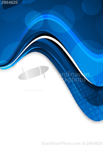 Image of Abstract blue wavy background