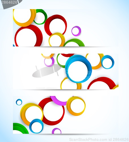 Image of Set of banners with circles