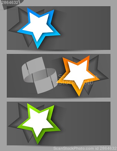 Image of Set of banners with stars