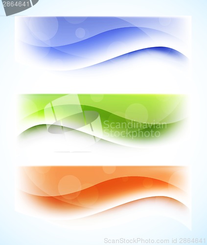 Image of Set of wavy banners