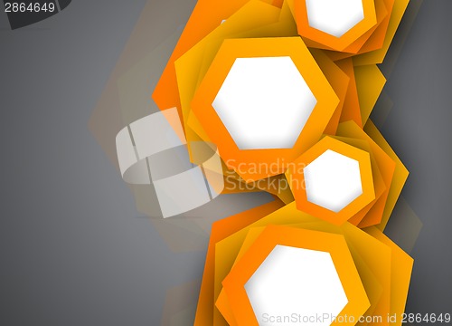 Image of Background with orange hexagons