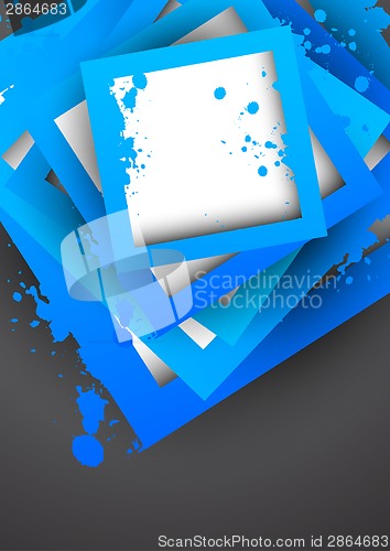 Image of Background with blue grunge squares
