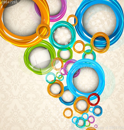 Image of Circles on floral background