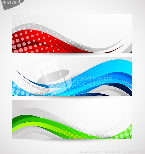Image of Set of wavy banners
