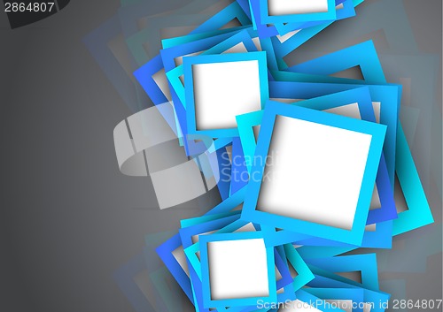 Image of Abstract background with blue squares